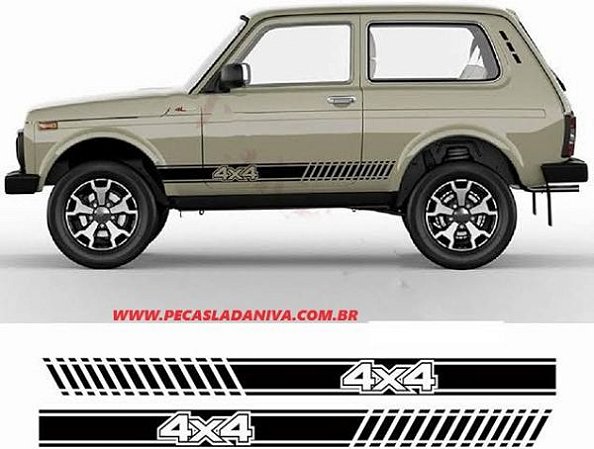 Faixa Lateral adesivo para Lada Niva o Par 4x4 (novo) cor preto ref. 1043