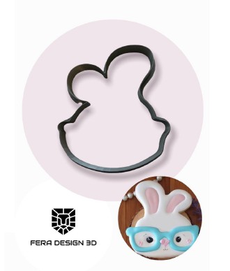 Cortador - Coelho de Óculos Páscoa