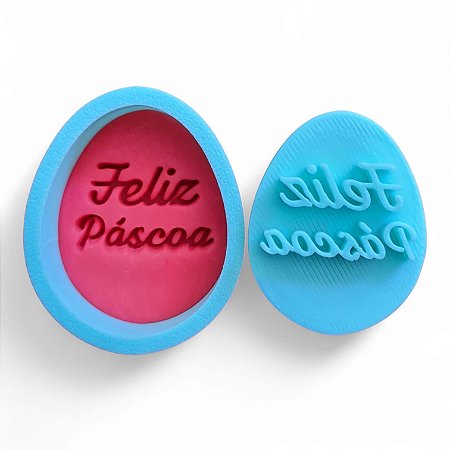Cortador + Marcador - Ovo Feliz Páscoa