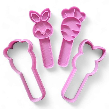 Cortadores + Marcadores - Sticks de Páscoa 2 (Cenoura e Coelho)