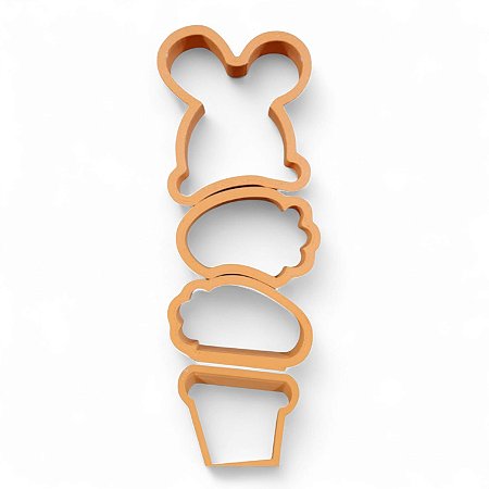 Cortadores - Coelho Páscoa, Cenourinhas e Vaso para Montar