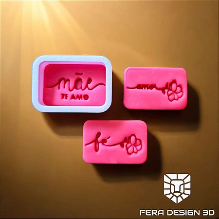 Cortador + Marcador - Mãe te amo, Fé e Amor (Dia das Mães)