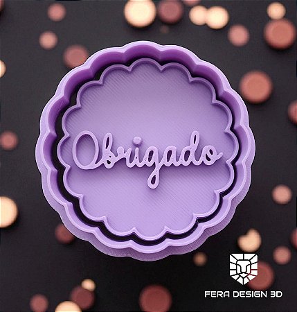 Cortador + Marcador - Obrigado (letra cursiva)