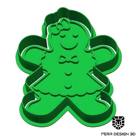 Cortador + Marcador - Gingerbread Menina (Natal)
