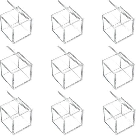 Caixa em Acrílico com Tampa Articulada 5x5x5 cm 9 un