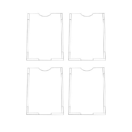 Kit com 4 Displays Acrílico A4 em Acrílico Cristal 2mm - Retrato - Abertura Topo