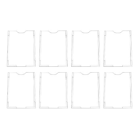 Kit com 8 Displays Acrílico A4 em Acrílico Cristal 2mm - Retrato - Abertura Topo