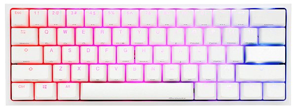 Teclado Mecânico Ducky Channel One 2 Mini Pure White v2 RGB Cherry Silent Red  - DKON2061ST-SUSPDWWT1