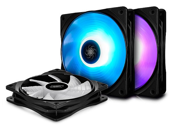 Kit Cooler Deepcool RF 120 RGB com 3 unidades - DP-FRGB-RF120-3C