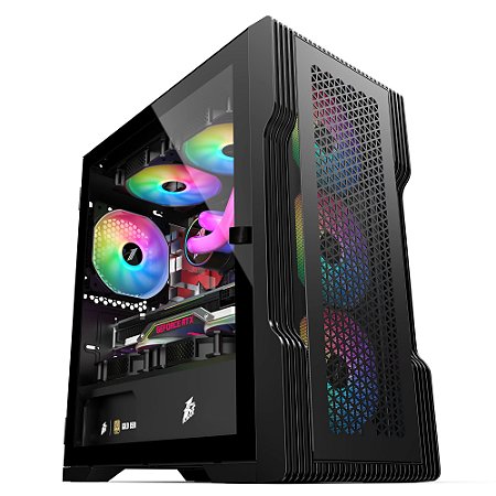 Gabinete Gamer 1STPLAYER T3 Preto, Vidro Temperado - T3BLACK