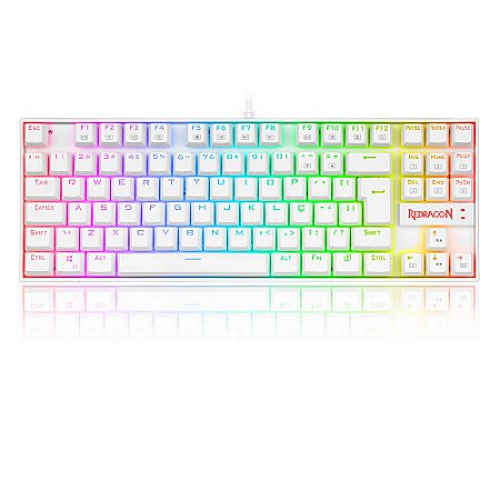 Teclado Gamer Redragon Kumara Pro RGB White, ABNT2, Switch Magnetico Blue