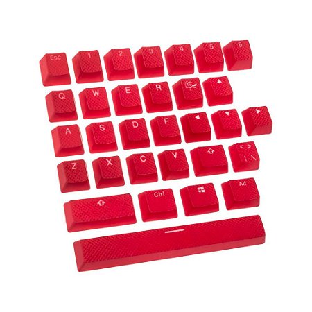 Keycaps Ducky Rubberized Red translucentes para Teclados Mecânicos em geral - DKSA31-USRDRNNO1