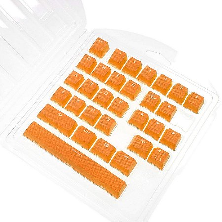 Keycaps Ducky Rubberized Orange translucentes para Teclados Mecânicos em geral - DKSA31-USRDYNNO1