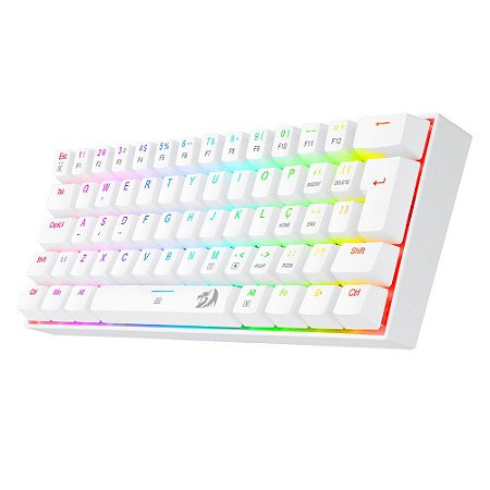 Teclado Mecânico Redragon Dragonborn Branco, RGB, Switch Marrom - K630W-RGB-PT-BROWN