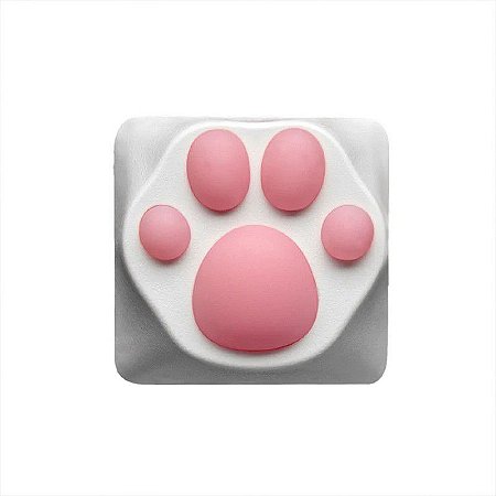 Keycap Artisan ZOMOPLUS Kitty Paw com silicone, White Pink - 759663284820