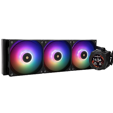 Water Cooler Thermalright Core Vision 360 Black ARGB - com tela de exposição do LCD, 360mm, Preto