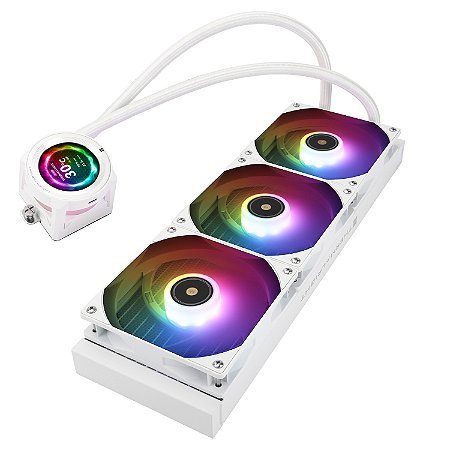 Water Cooler Thermalright Core Vision 360 White ARGB - com tela de exposição do LCD, 360mm, Branco