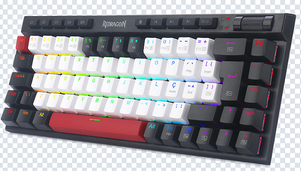 MECANICO GAMER MAGICWAND RGB BRANCO, PRETO E VERMELHO SWITCH BROWN
