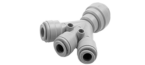 Conector Engate Rápido DM Fit para Chopeira Divisor de 3 vias Tubo 3/8"