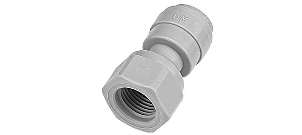 Conector Engate Rápido DM Fit para Chopeira Rosca Fêmea 1/4" x 3/8" Tubo