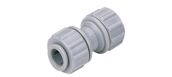 Conector Engate Rápido DM Fit para Chopeira União Reta Inox 3/8" x 3/8" Inox