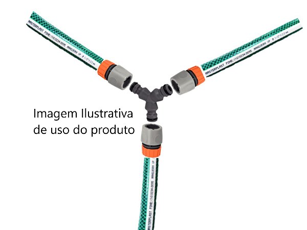 Emenda União Derivação Y em Plástico Tramontina para 3 Engates Rápidos para Mangueiras 1/2", 5/8" e 3/4"