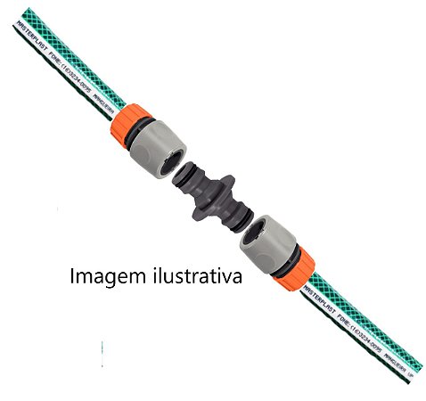 Emenda Rápida - Conector para 2 Engates Rápidos Tramontina para Mangueiras 1/2", 5/8" e 3/4"