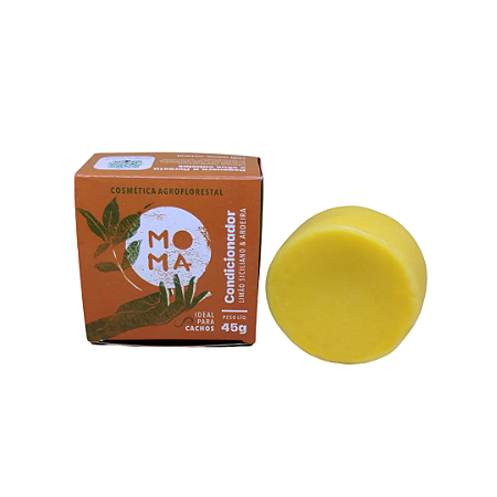 Condicionador sólido limão siciliano e aroeira para cachos 70g - Moma Natural