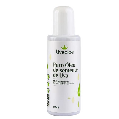 Óleo vegetal de semente de uva 120ml - LiveAloe