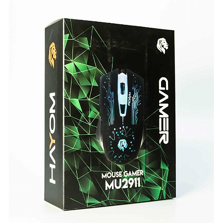 Mouse Gamer MU-2911 Hayom DPI 6 Botões | Preto com LED