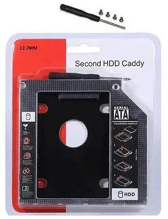 Adaptador Caddy Segundo Hd Ssd Sata P/ Notebook Drive 12,7mm