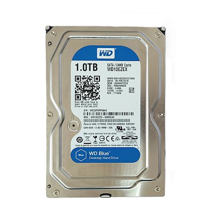 HD 1TB para PC - WD Blue - Sata 3 - 64MB - 7200 RPM