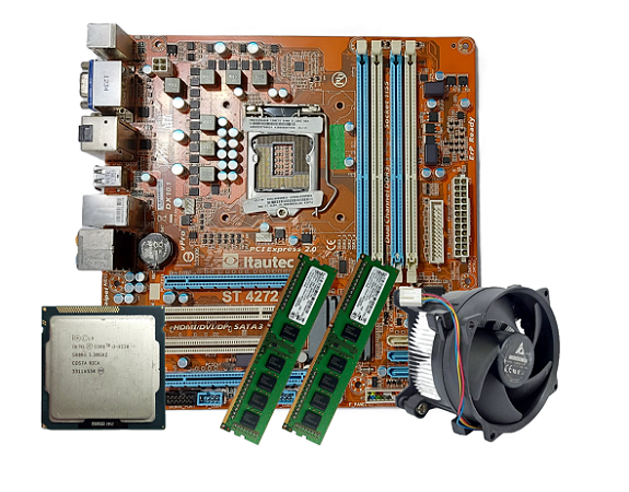 Kit Placa mãe 1155 Itautec ST4272 + Processador i3-3220 + 8GB DDR3 + Cooler