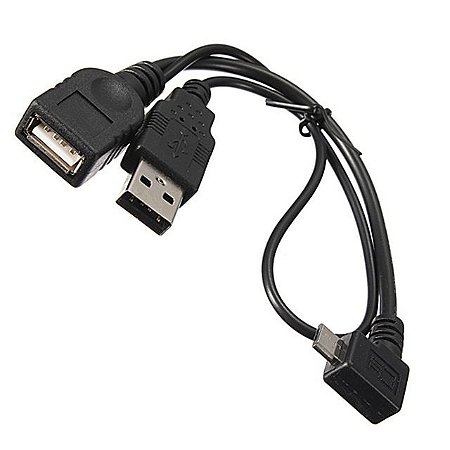 Cabo Micro USB macho para USB fêmea OTG cabo USB cabo "Y" Splitter 3 em 1