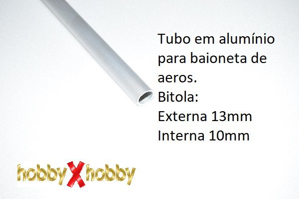 Tubo em alumínio para baionetas, 13mm.