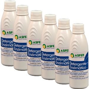 Detergente Enzimático Asfer 250ml kit com 6 unidades