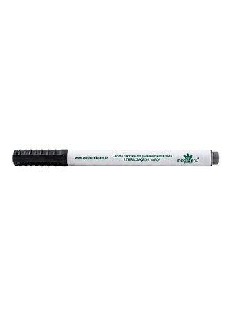 Caneta Perm. Medsteril P/ Rast. Esterilização a Vapor - Cor Preta