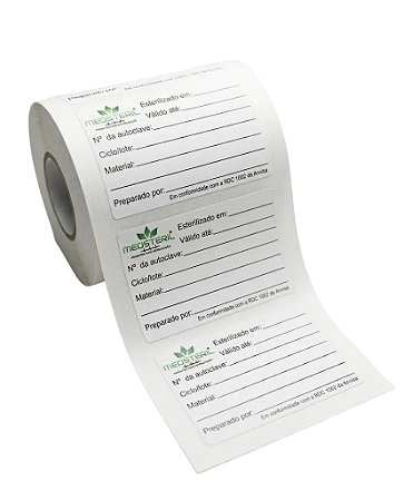 Etiqueta Rast. de produto  Esterilizado 60X40MM  Medsteril-  Rolo c/ 500 unds