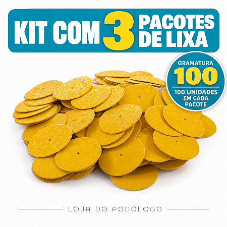 Kit com 3 Pacotes de Lixa Plantar Norton Gr- 100 Podoplus
