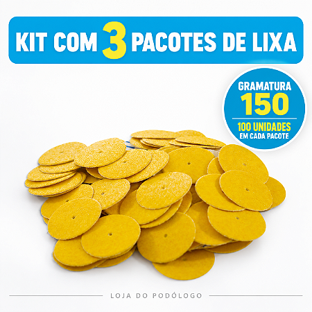 Kit com 3 Pacotes de Lixa Plantar Norton Gr- 150 Podoplus