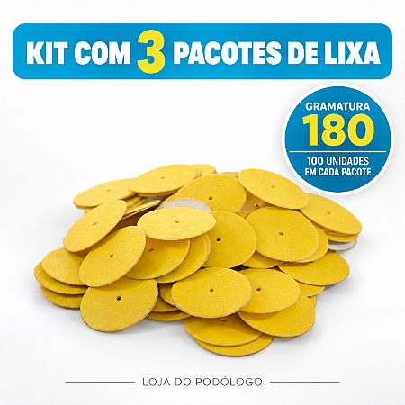 Kit com 3 Pacotes de Lixa Plantar Norton Gr- 180 Podoplus