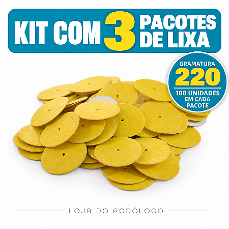Kit com 3 Pacotes de Lixa Plantar Norton Gr- 220 Podoplus