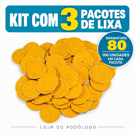 Kit com 3 Pacotes de Lixa Plantar Norton Gramatura 80 Podoplus