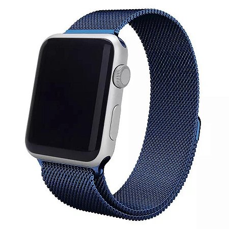 Pulseira Aço Milanese Azul 42/44mm - Exclusive Import - Smartwatchs, Apple  watch, pulseiras, acessórios em Geral.