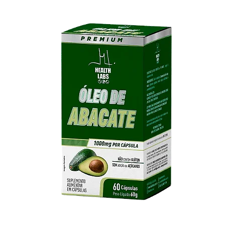 Óleo de Abacate 60 Cápsulas Health Labs
