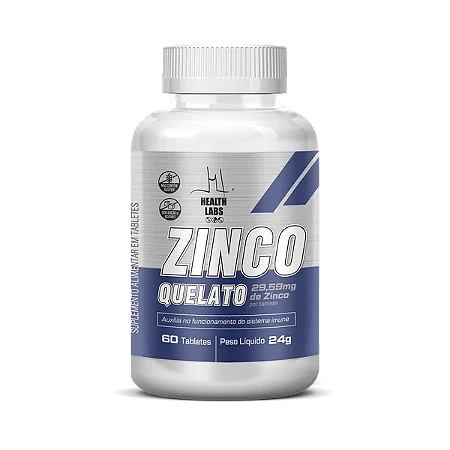 Zinco Quelato 60 Tabletes Health Labs