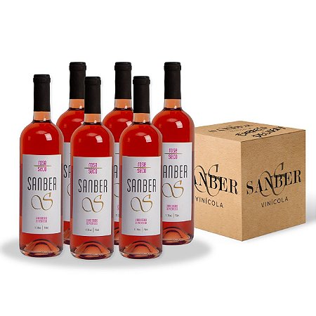 Caixa com 6 Unidades Vinho Rosé Seco Sanber 750ml | Reserva de Família