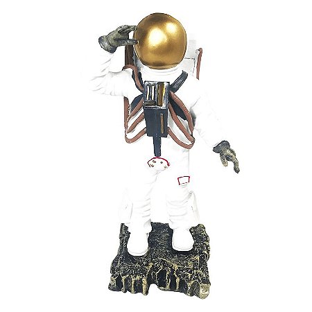 Astronauta Decorativo em Resina com Mão na Cabeça