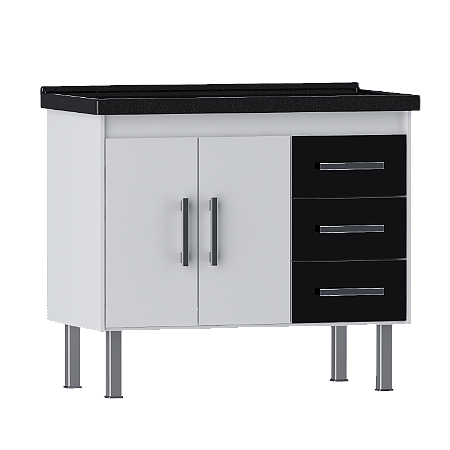 GABINETE NICE PRETO 94CM MDF