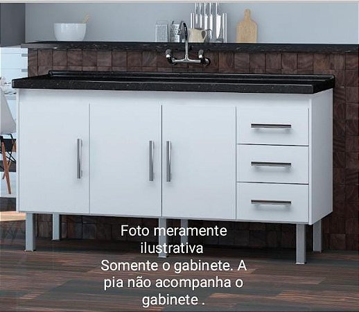 GABINETE NICE BRANCO 144CM MDF